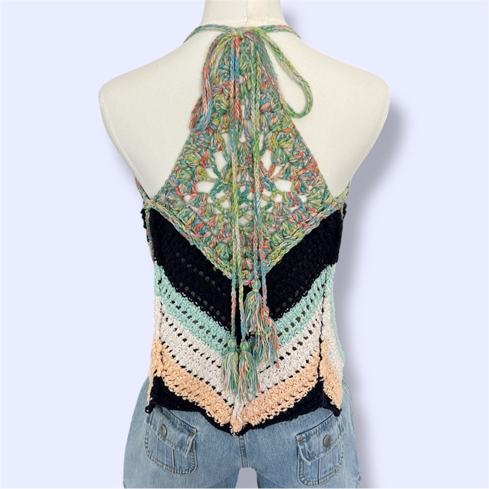 Free People Crochet Chevron Swim Up Tank Top In Summer Breeze